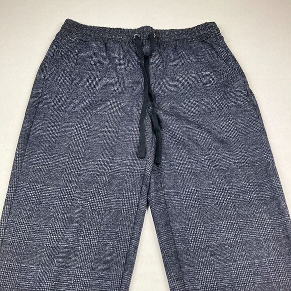 LOFT Ankle Drawstring Pants Blue Mid Rise Pull On Dress Knit Trousers Size SMALL - Picture 3 of 12